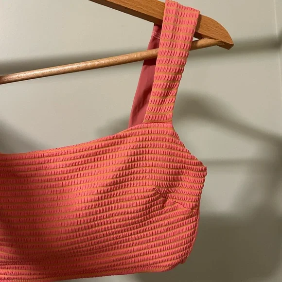 Lululemon Smocked Swim Top (B/C Cup) - Hyper Stripe Raspberry Cream Warm Apricot - Picture 2 of 4